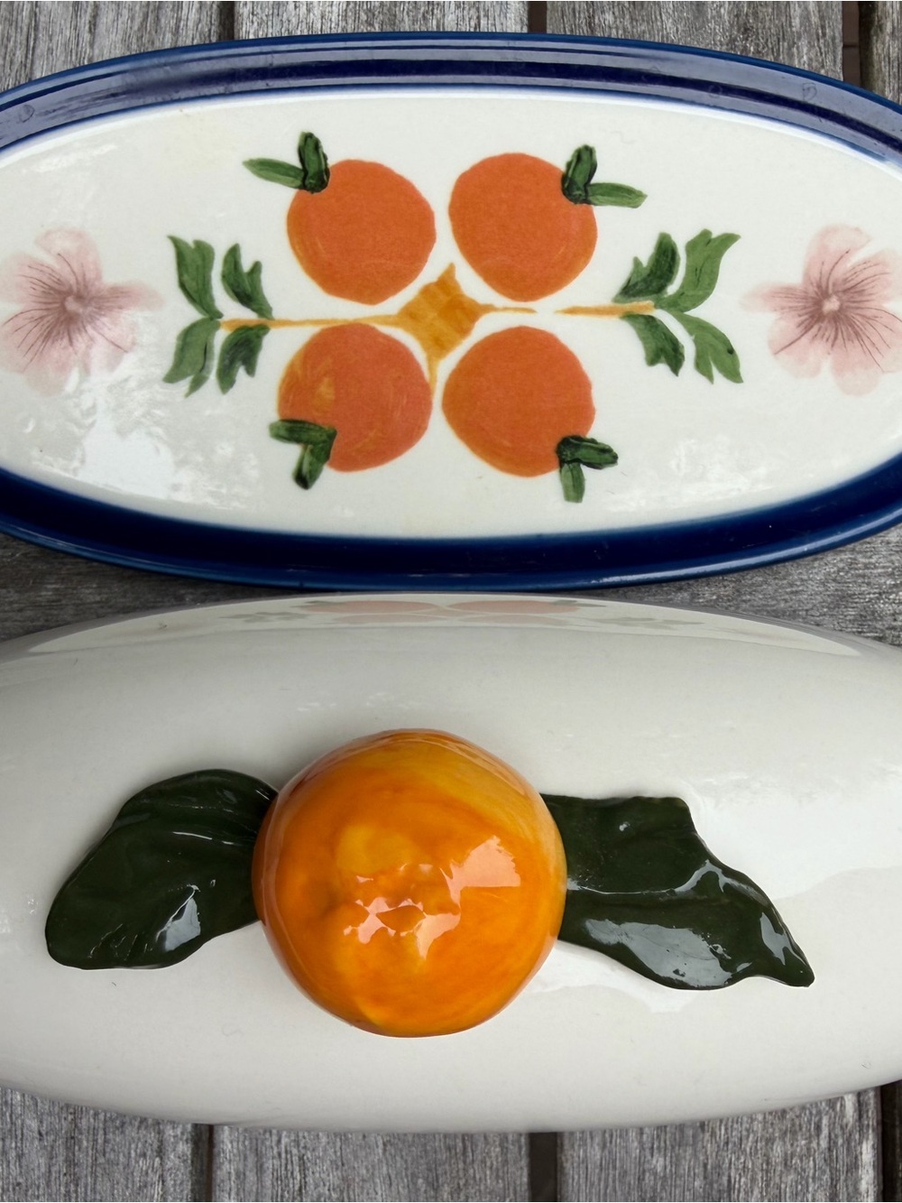 NWT Anthropologie Valencia Citrus Stoneware Lidded Butter Dish Keeper Plate Tray